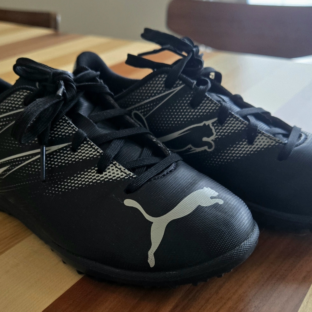 Puma Black and White Sports Indoor Soccer Shoes Kids